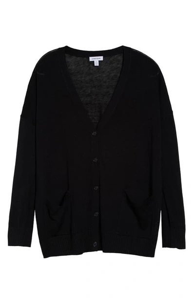 Nordstrom Linen Blend Cardigan In Black