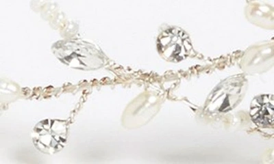 Shop Brides And Hairpins Brides & Hairpins Octavia Pearl & Jeweled Halo & Sash In Classic Silver