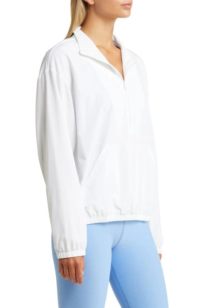 Shop Beyond Yoga In Stride Half Zip Pullover In True White