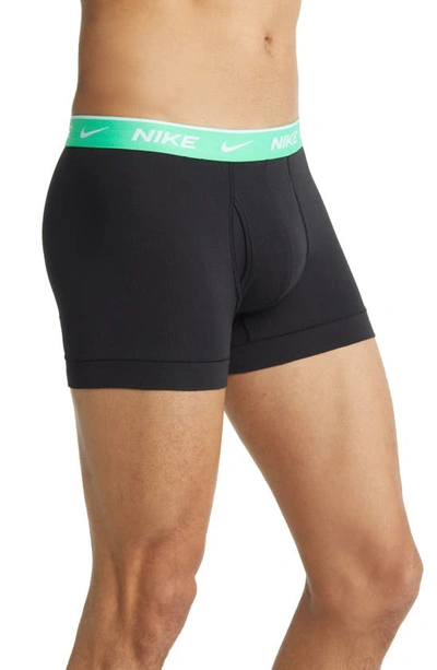 Shop Nike 3-pack Dri-fit Essential Stretch Cotton Trunks In Black Multi