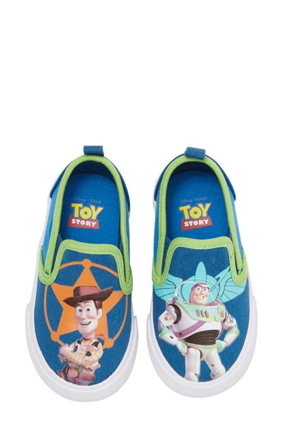 Shop Josmo Kids' Toy Story Slip-on Sneaker In Navy/ Green