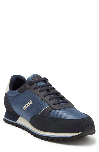 Shop Hugo Boss Boss Parkour Runn Nymx Sneaker In Open Blue