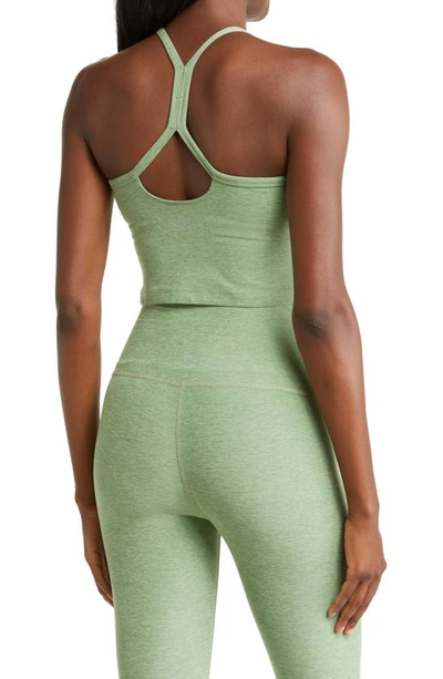 Shop Beyond Yoga Spacedye Slim Racerback Crop Tank In Rosemary Heather