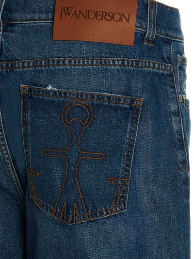 Shop Jw Anderson 'distressed' Jeans In Blue