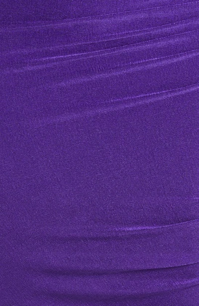 Shop Misha Collection Keoni Ruched Off The Shoulder Dress In Ultra Violet