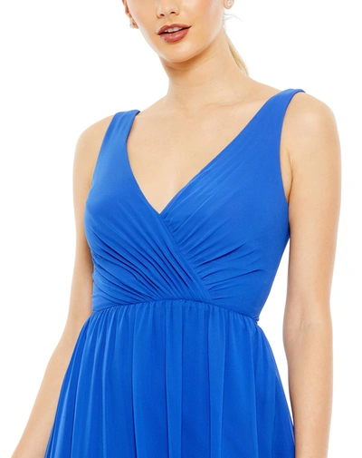Mac Duggal Blue Tiered Ruffle Fit & Flare Mini Dress In Royal Blue