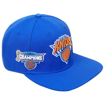 Shop Post Royal New York Knicks Championship Capsule Snapback Hat