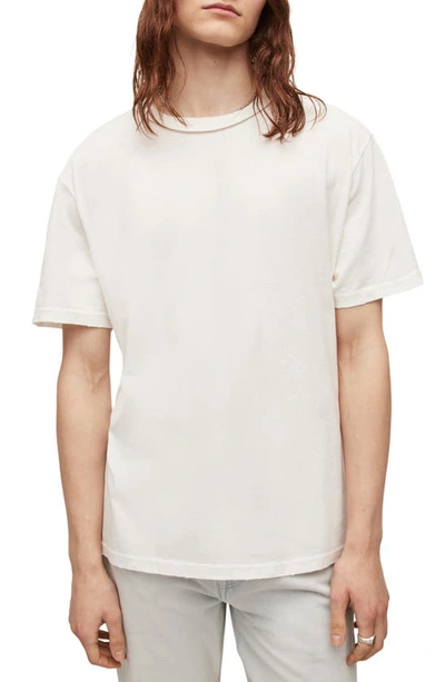 Shop Allsaints Otto Cotton Crewneck T-shirt In Chalk White