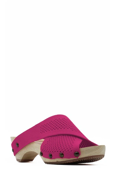 Shop Jax And Bard Libby Hill Knit Cross Strap Sandal In Pink Sangria