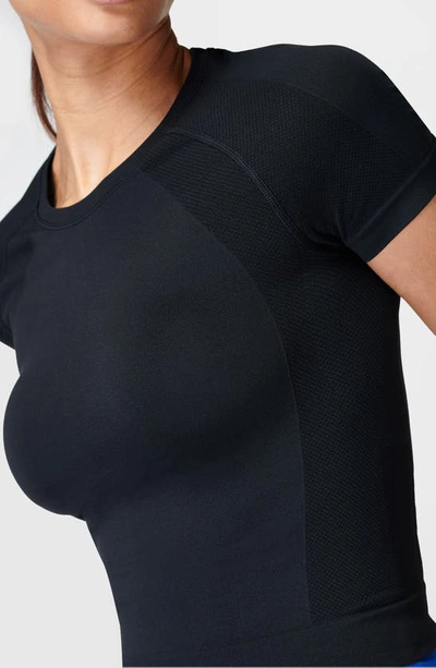 Shop Sweaty Betty Athlete Seamless Crop T-shirt In Black