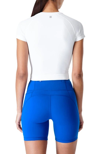 Shop Sweaty Betty Athlete Seamless Crop T-shirt In White