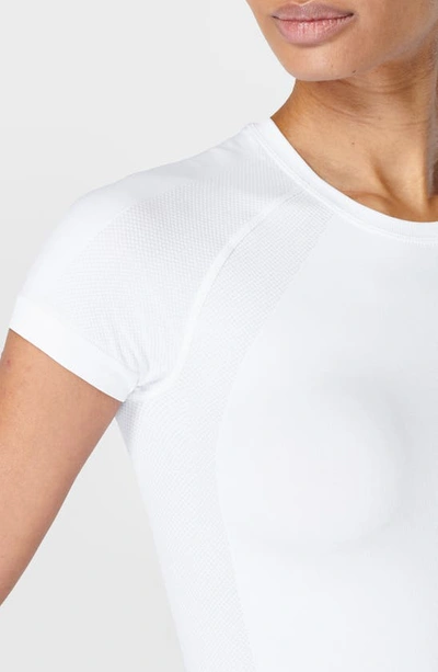 Shop Sweaty Betty Athlete Seamless Crop T-shirt In White