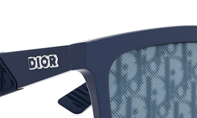Shop Dior 'b27 S1i 56mm Geometric Sunglasses In Blue/ Mirror