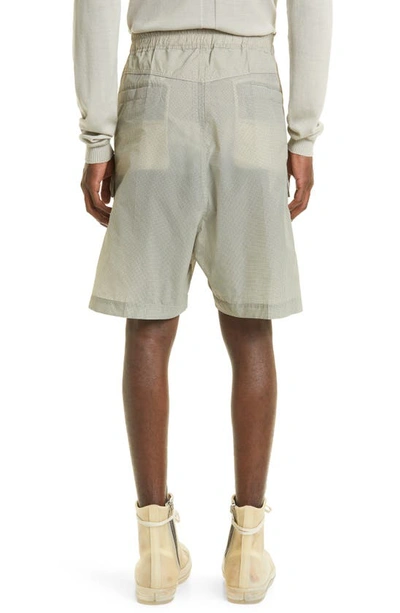 Shop Rick Owens Cargobela Check Nylon Shorts In Pearl