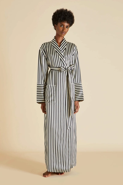Shop Olivia Von Halle Capability Nika Robe In Silk Satin
