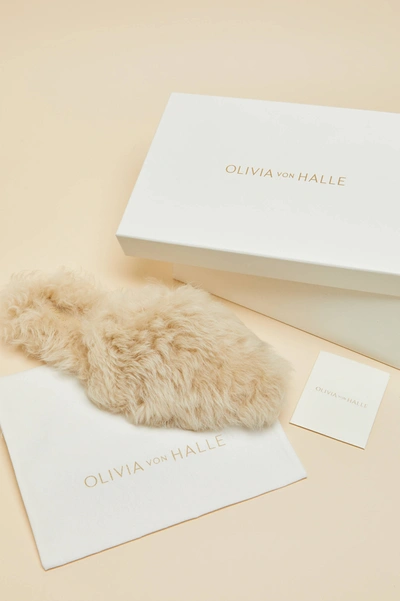 Shop Olivia Von Halle Contessa Gaia Beige Merino Wool Slippers