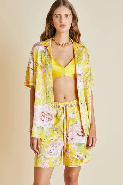 Shop Olivia Von Halle Emeli Sabato Silk Satin Pyjama Set