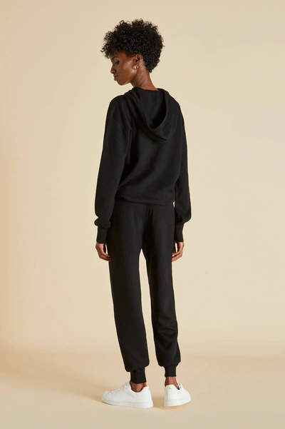 Shop Olivia Von Halle Gia Berlin Black Tracksuit In Silk-cashmere