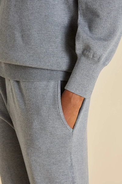 Shop Olivia Von Halle Gia London Grey Tracksuit In Silk-cashmere