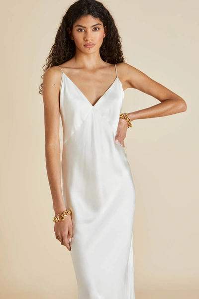 Olivia von Halle  Issa Ivory Luxury Silk Slip Dress