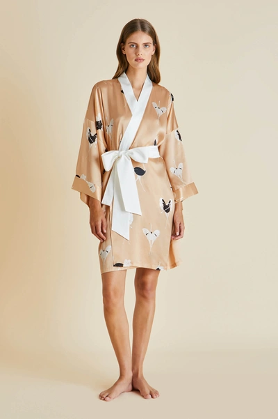 Shop Olivia Von Halle Mimi Capricia Silk Satin Robe