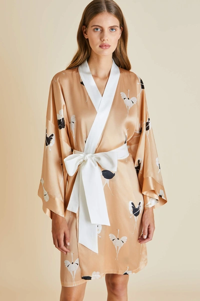 Shop Olivia Von Halle Mimi Capricia Silk Satin Robe
