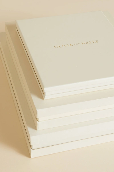 Shop Olivia Von Halle Queenie Ivory White Robe In Silk Crêpe De Chine