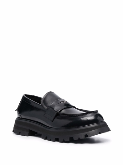 Shop Alexander Mcqueen Leather Sneakers In Black