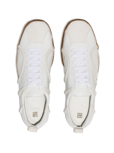 Shop Totême Leather Sneakers In White