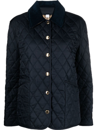 Burberry Reversible Corduroy trimmed Quilted Shell And Checked