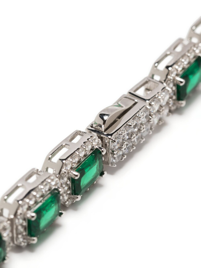 Shop Hatton Labs Sterling Silver Crown Tennis Bracelet In Green