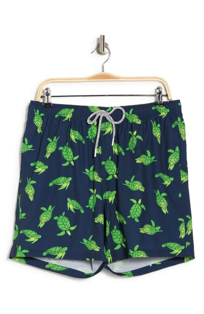 Shop Rainforest Turtles Of The Sea Swim Trunks In Navy