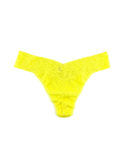 Shop Hanky Panky Signature Lace Original Rise Thong Sunny Day Yellow In Orange