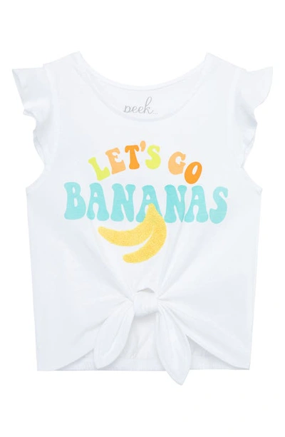 Shop Peek Aren't You Curious Kids' Let's Go Bananas Cotton Graphic Tie Front T-shirt In White