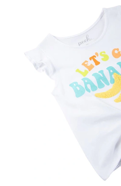 Shop Peek Aren't You Curious Kids' Let's Go Bananas Cotton Graphic Tie Front T-shirt In White