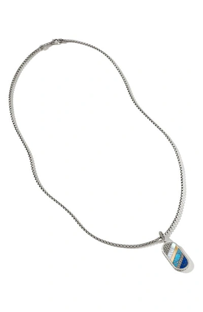 Shop John Hardy Classic Chain Mixed Stone Pendant Necklace In Blue