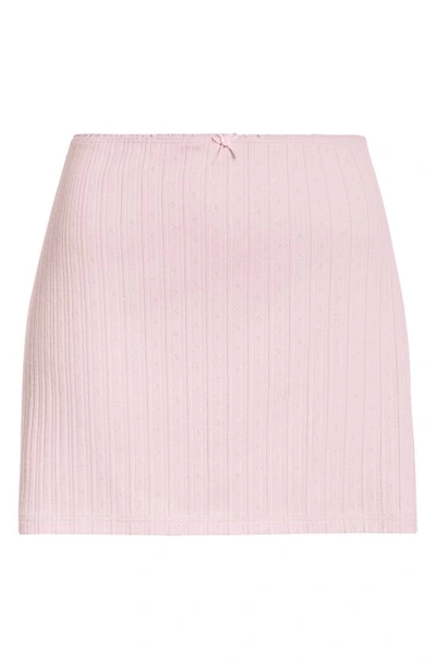Shop Paloma Wool Clairo Low Waist Pointelle Miniskirt In Pink