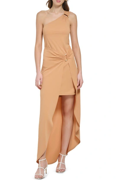 Dkny One-shoulder Knit Dress In Saddle Tan | ModeSens