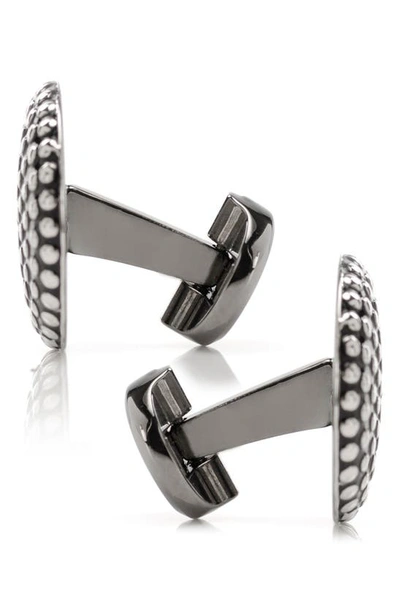Shop Cufflinks, Inc Textured Circle Cuff Links In Silver
