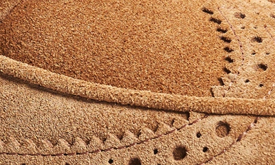 The Office Of Angela Scott Miss Emma Brogue Suede Mules In Cognac Suede