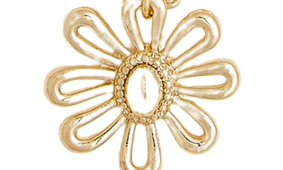 Shop Petit Moments Carol Flower Pendant Necklace In Gold
