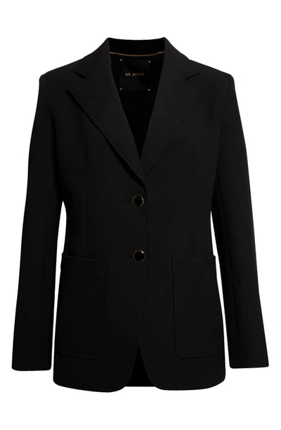 Shop St John The Boardroom Stretch Crepe Suit Jacket In Black