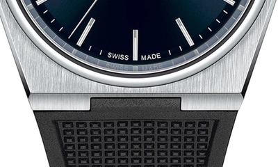 Tissot Men's Swiss Prx Black Rubber Strap Watch 40mm In Black