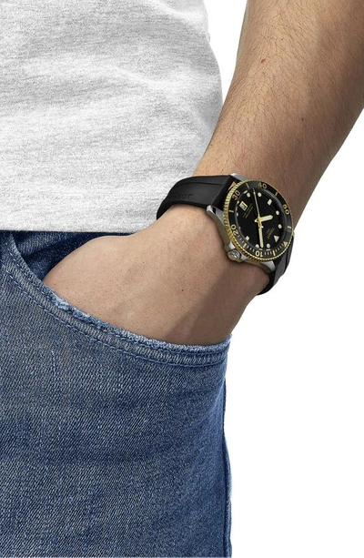 Shop Tissot Seastar 1000 Rubber Strap Watch, 40mm In Black
