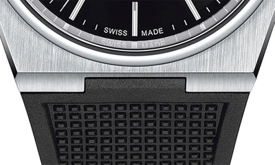 Tissot Men's Swiss Prx Black Rubber Strap Watch 40mm In Black