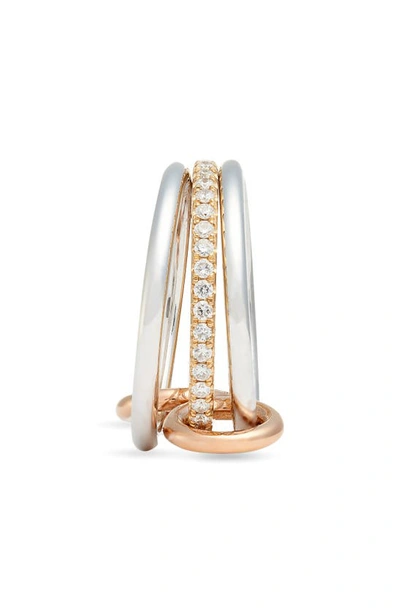 Spinelli Kilcollin Sony Diamond Linked Rings In Yellow/rose/white