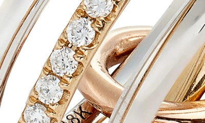 Spinelli Kilcollin Sony Diamond Linked Rings In Yellow/rose/white