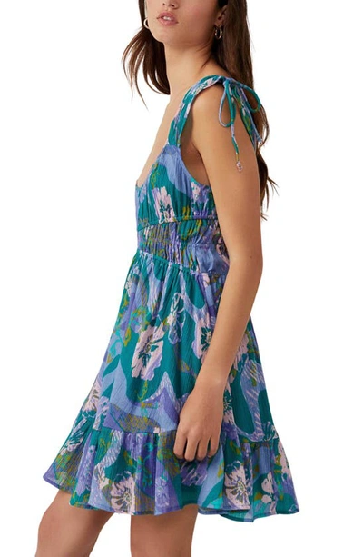 Shop Free People Vernon Floral Print Crinkle Cotton Sundress In River Combo