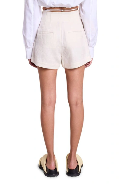 Shop A.l.c Bennett Linen & Cotton Shorts In Ecru