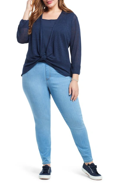 Nic + Zoe Nic+zoe '4-way' Three Quarter Sleeve Convertible Cardigan In Dark Indigo